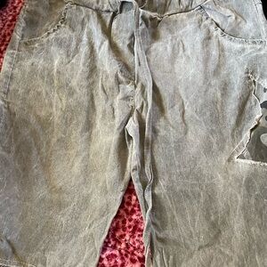 Casual Gray Denim pants with Patch
